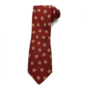 Giorgio Armani Made in Italy Pure Silk Burgundy Neck Tie with Sunflower Print